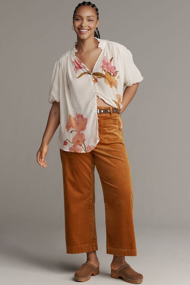 The Estela Short-Sleeve Sheer Printed Blouse #5