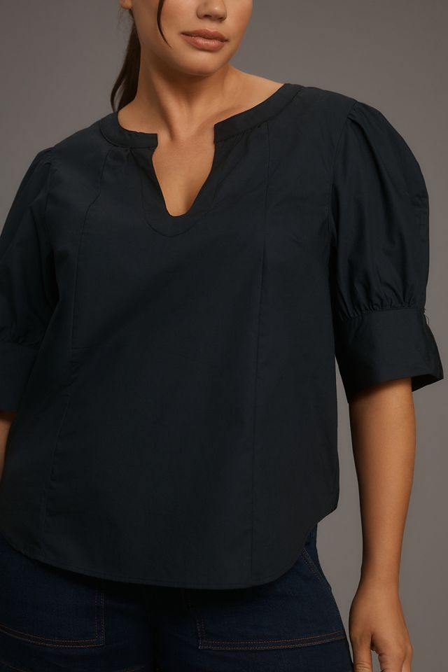 By Anthropologie Puff-Sleeve Sculpted Blouse #8