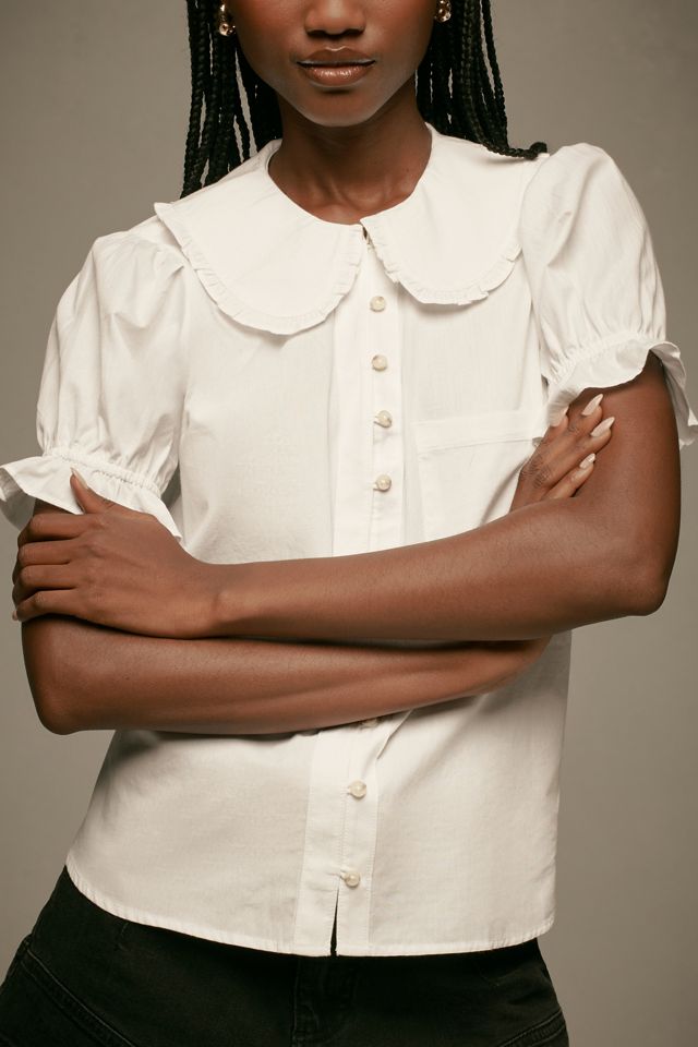 The Keira Collared Button-Front Blouse by Pilcro: Poplin Edition #3
