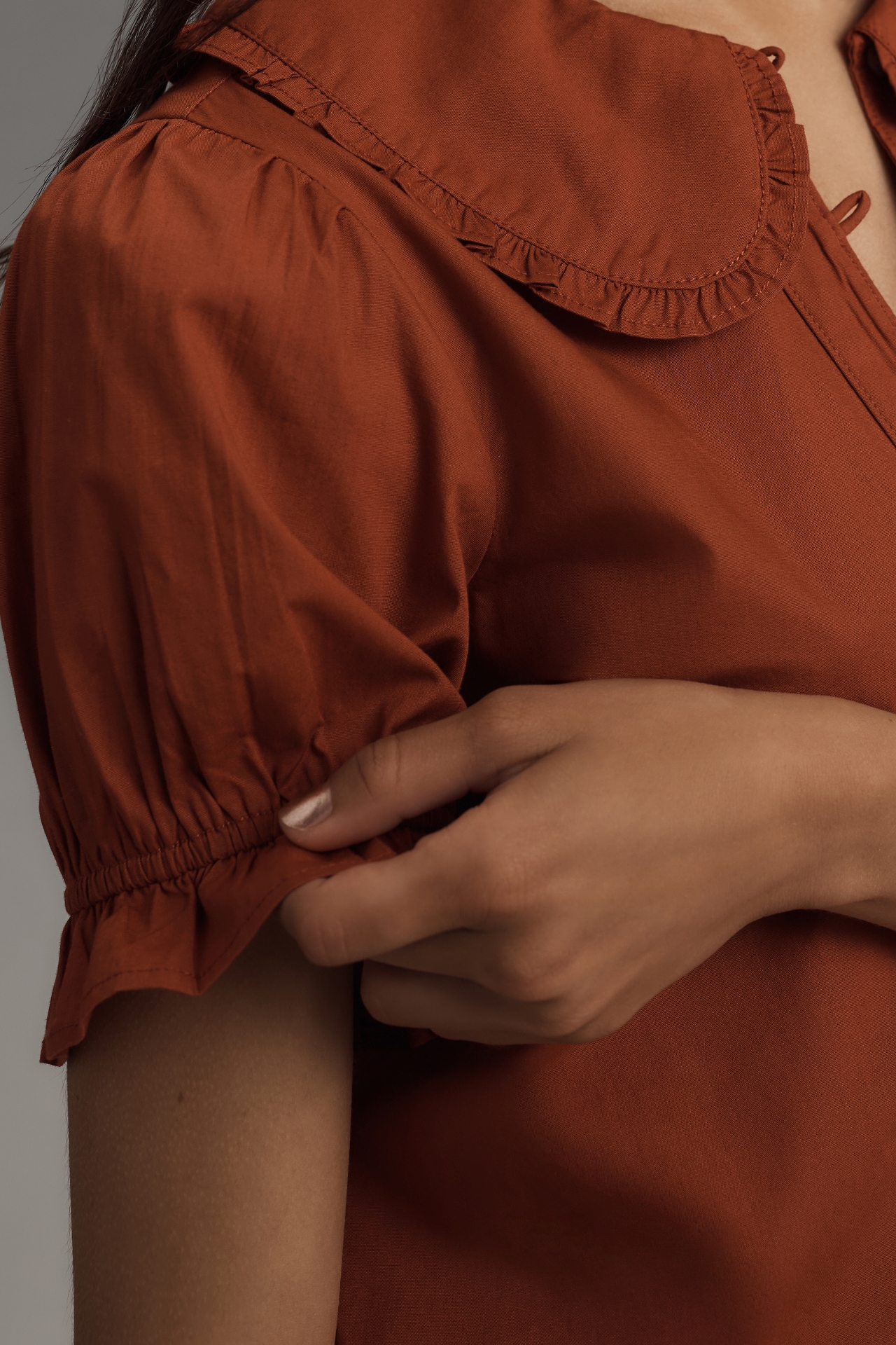 The Keira Collared Button-Front Blouse by Pilcro: Poplin Edition