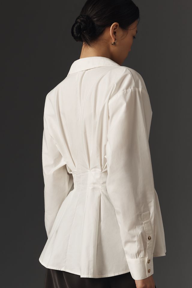 By Anthropologie Belted Buttondown Shirt #1