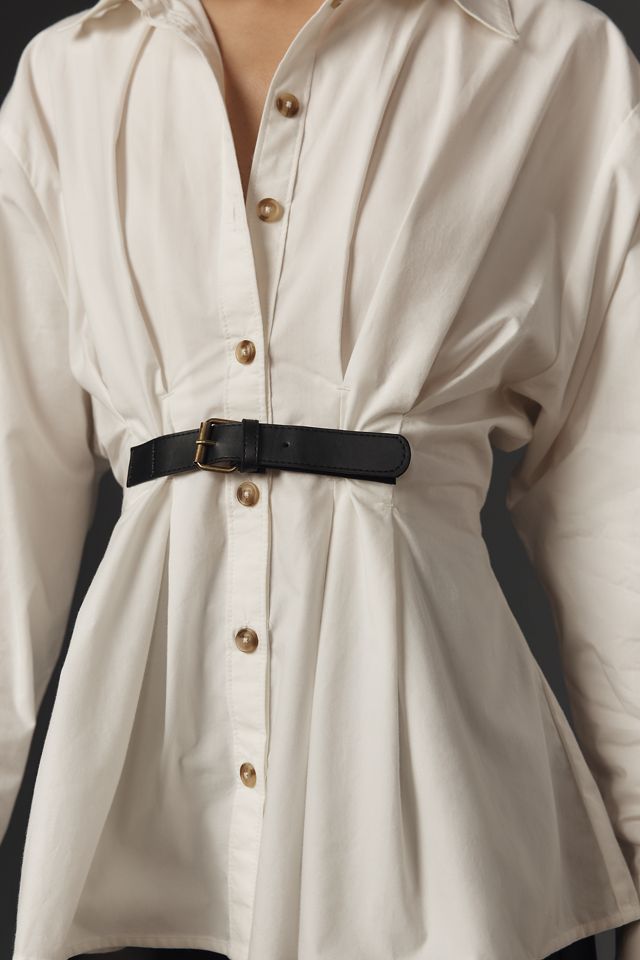 By Anthropologie Belted Buttondown Shirt #2