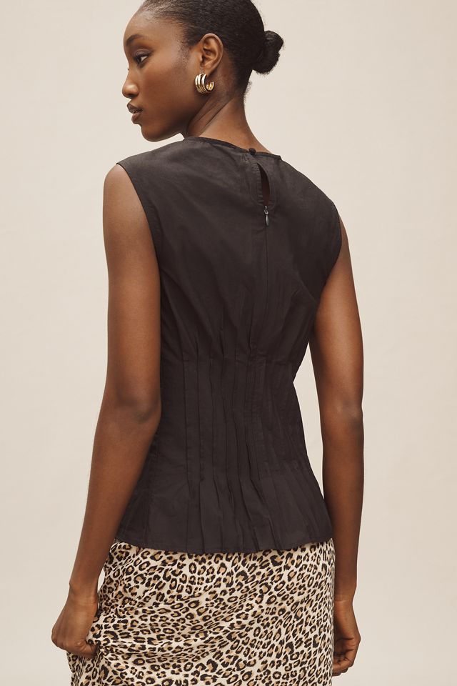 The Della Pleated-Waist Shell Top by Anthropologie #1