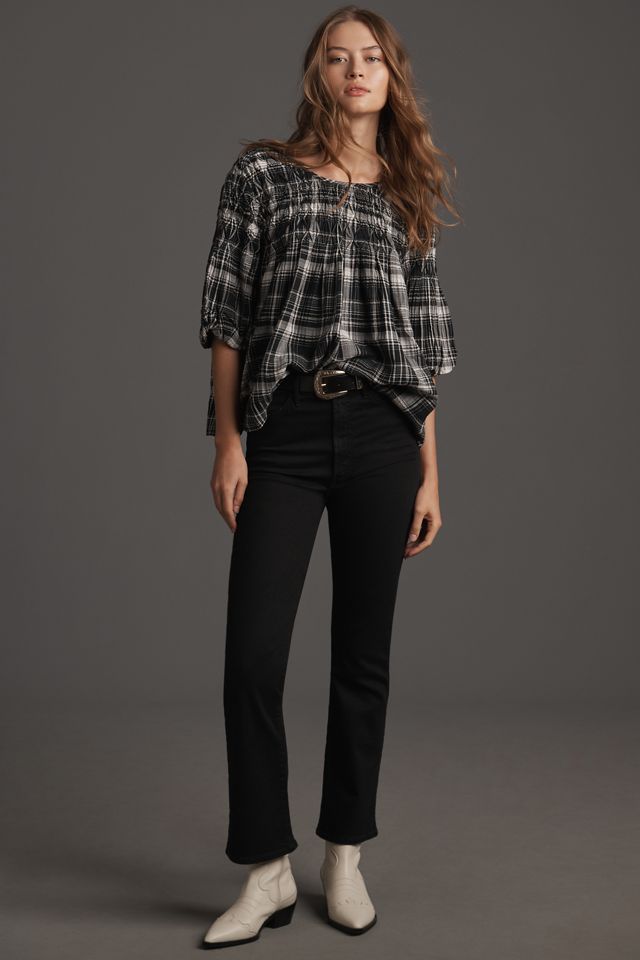 The Rory Puff-Sleeve Smocked Blouse by Pilcro #3