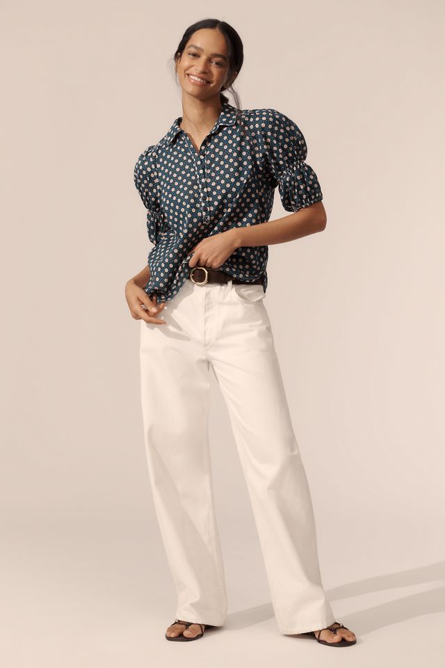 The Tallulah Double Puff-Sleeve Blouse by Pilcro #1