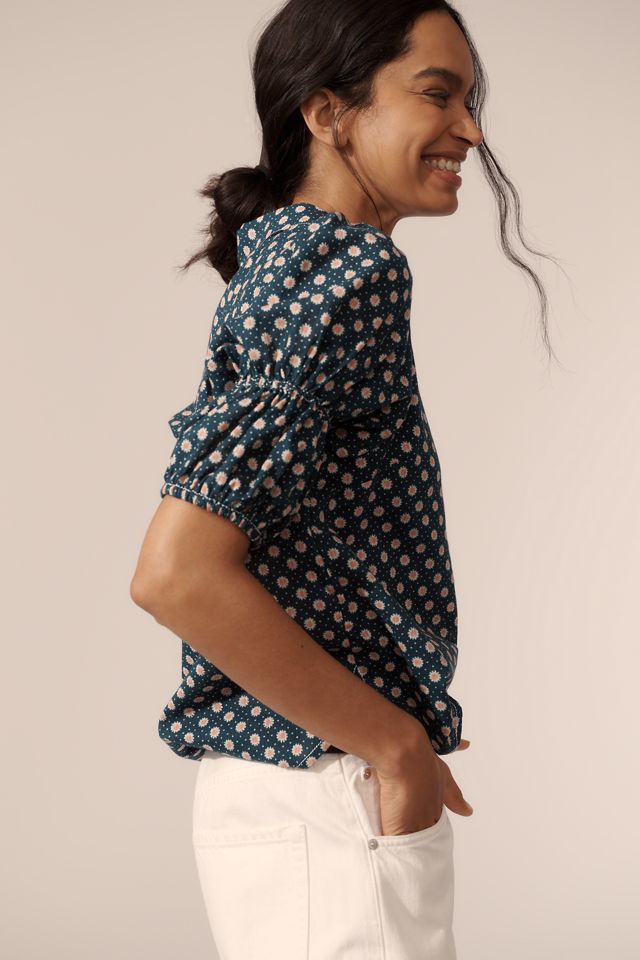 The Tallulah Double Puff-Sleeve Blouse by Pilcro #2