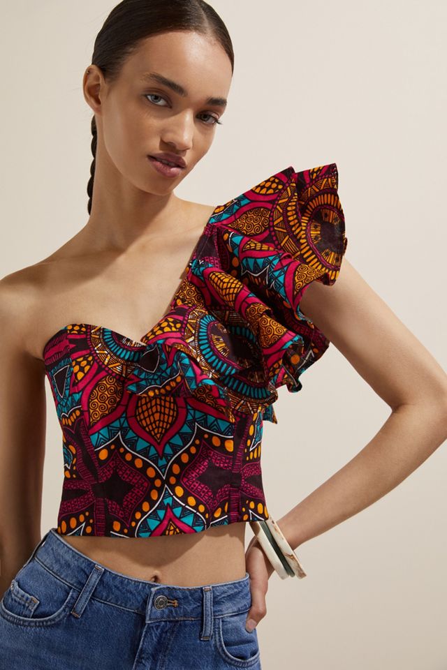 SIKA Ruffled One-Shoulder Blouse #1