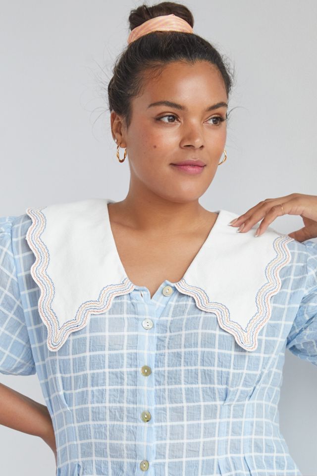 Plenty by Tracy Reese Embroidered Plaid Blouse #5