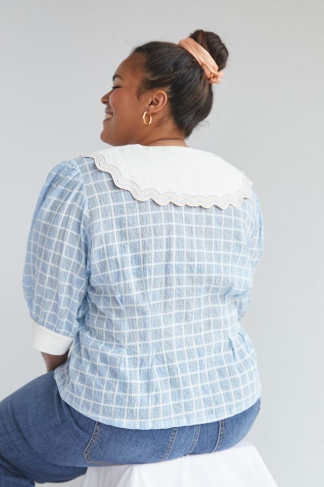 Plenty by Tracy Reese Embroidered Plaid Blouse #6