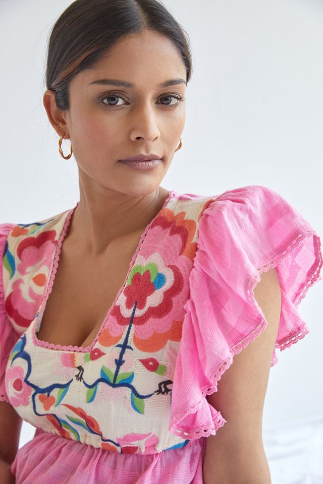 Plenty by Tracy Reese Embroidered Babydoll Blouse #1
