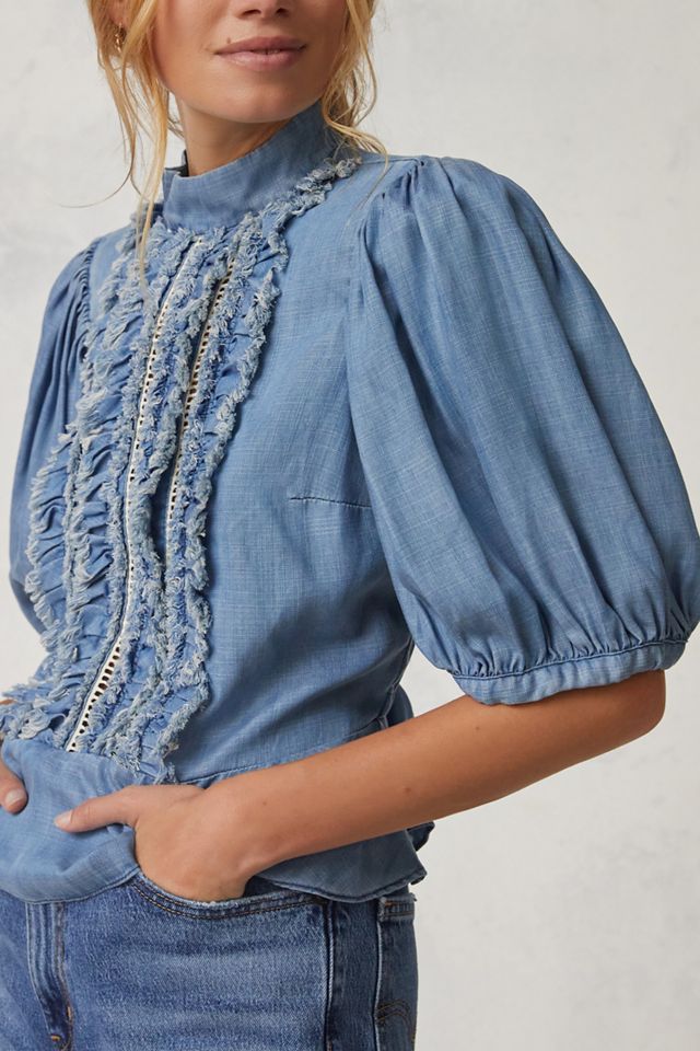 Hope For Flowers by Tracy Reese Ruffled Chambray Blouse #2