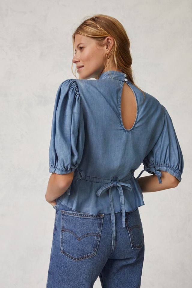 Hope For Flowers by Tracy Reese Ruffled Chambray Blouse #3