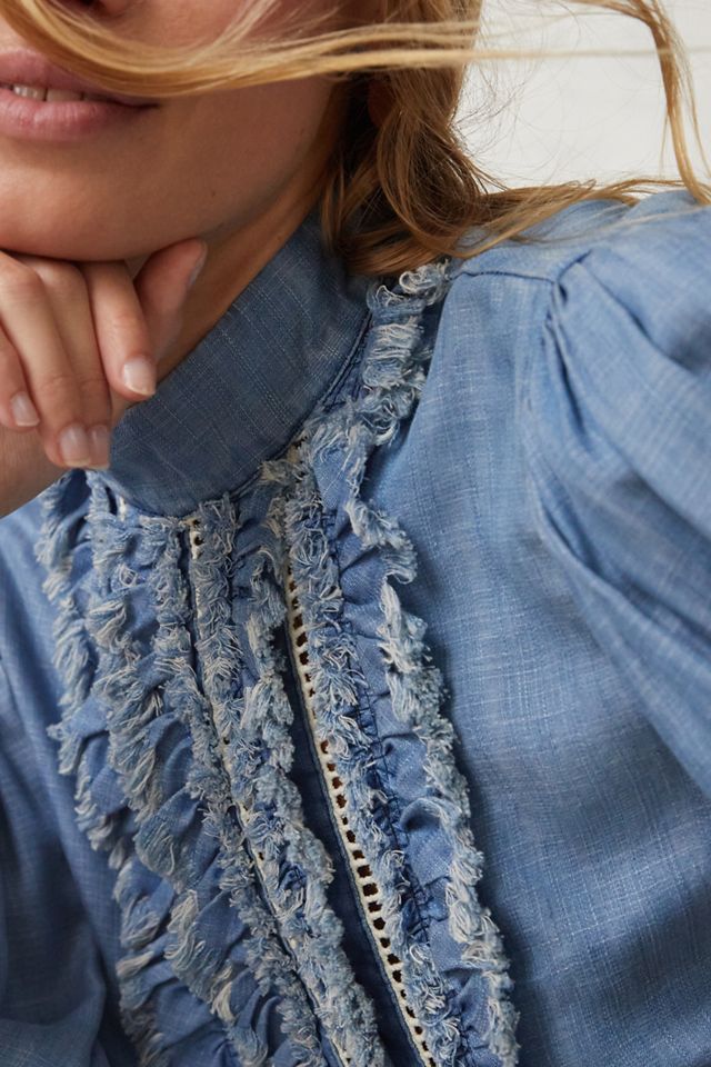 Hope For Flowers by Tracy Reese Ruffled Chambray Blouse #4