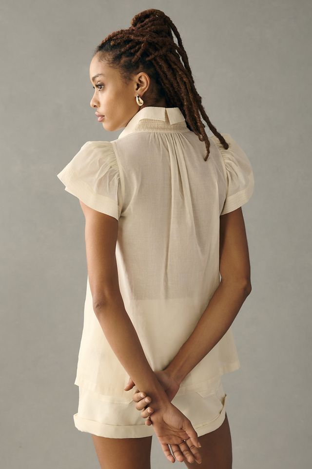 Hope for Flowers by Tracy Reese Smocked Henley Blouse #1