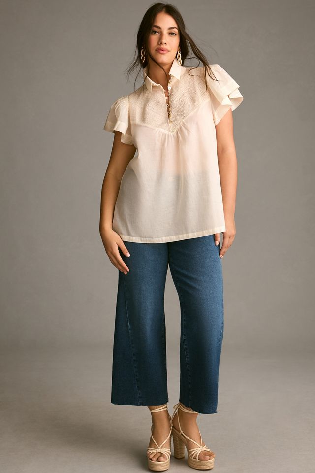 Hope for Flowers by Tracy Reese Smocked Henley Blouse #6