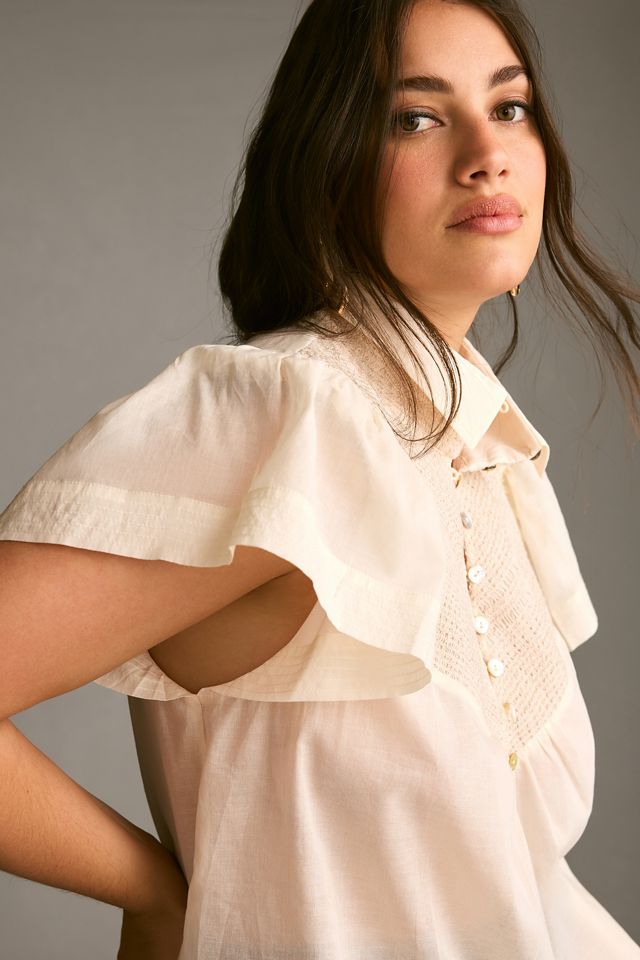 Hope for Flowers by Tracy Reese Smocked Henley Blouse #7