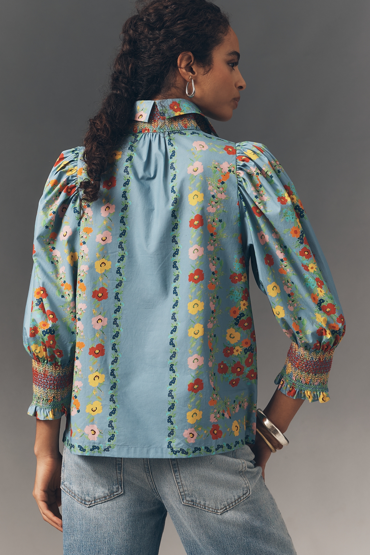 Hope for Flowers by Tracy Reece Soft Smocked Henley Shirt