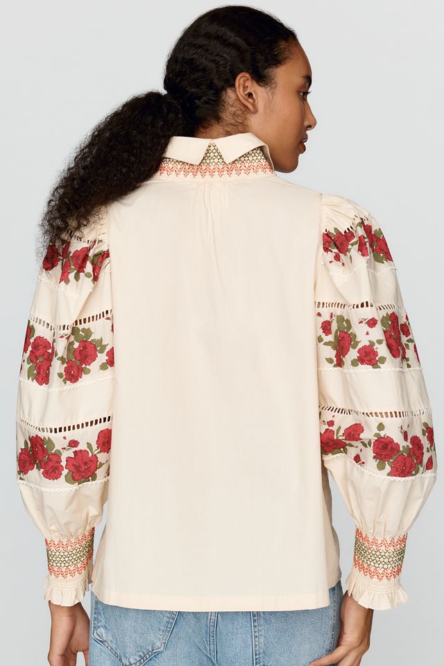 Hope for Flowers by Tracy Reece Soft Smocked Henley Shirt #2