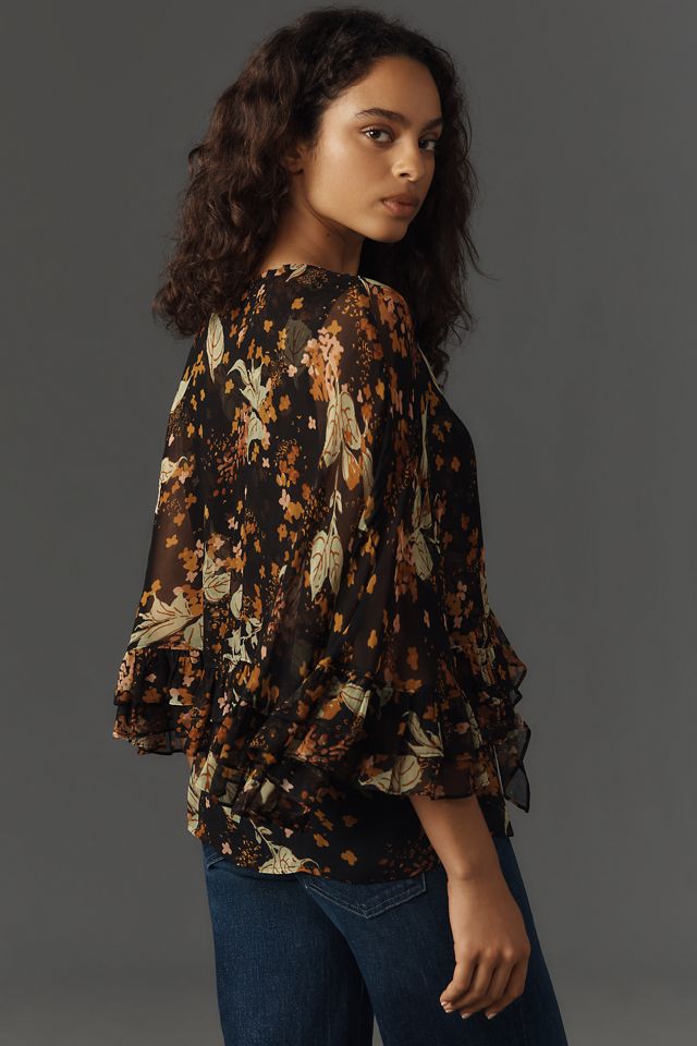 Plenty by Tracy Reese Sheer Printed Blouse #1