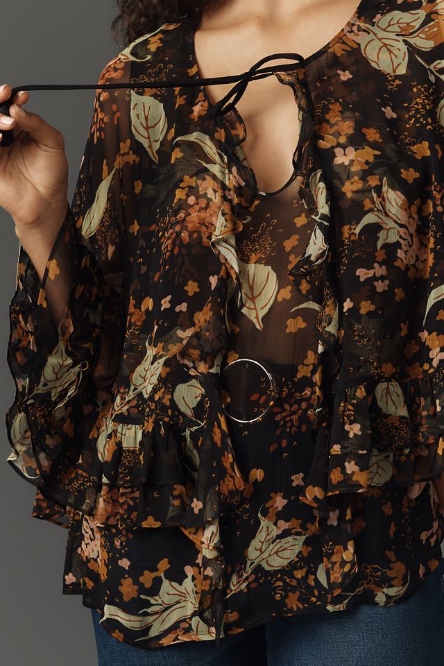Plenty by Tracy Reese Sheer Printed Blouse #2