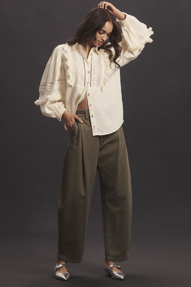 Hope for Flowers by Tracy Reese Linen Bibbed Buttondown Shirt #3