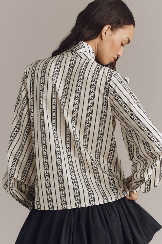 Hope for Flowers by Tracy Reese Long-Sleeve Tie-Neck Blouse #2
