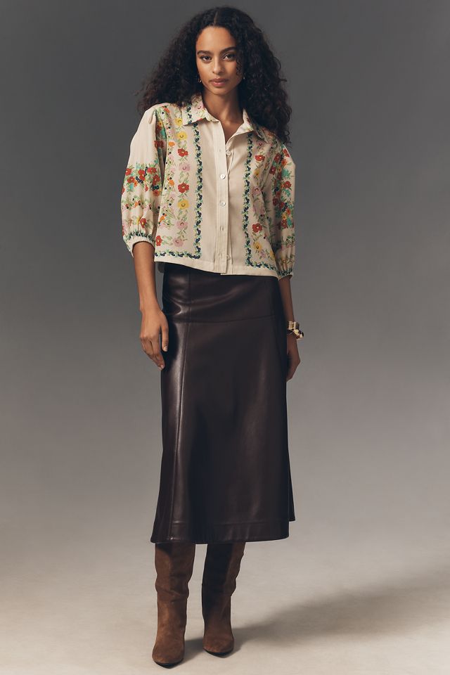 Hope for Flowers by Tracy Reese Tuck Sleeve Buttondown Shirt #1