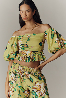 Hope for Flowers by Tracy Reese 100% Cotton Off-Shoulder Top