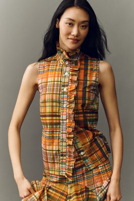 Hope for Flowers by Tracy Reese Sleeveless Ruffled High-Neck Top