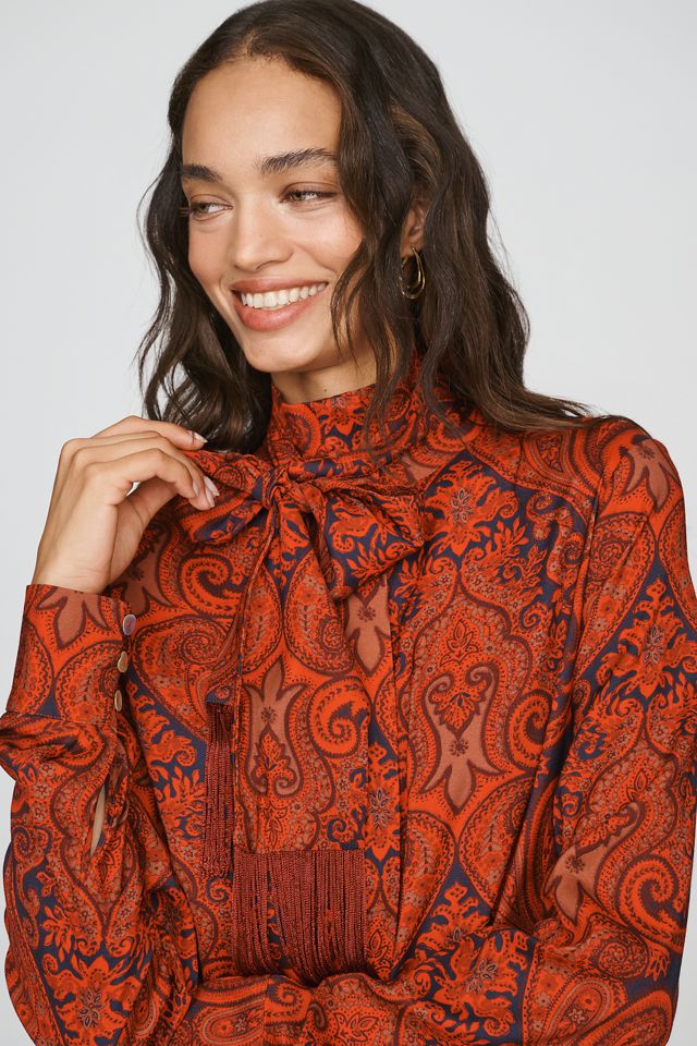 Hope for Flowers by Tracy Reese Fringe Tie Buttondown Shirt #1