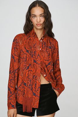 Hope for Flowers by Tracy Reese Fringe Tie Buttondown Shirt
