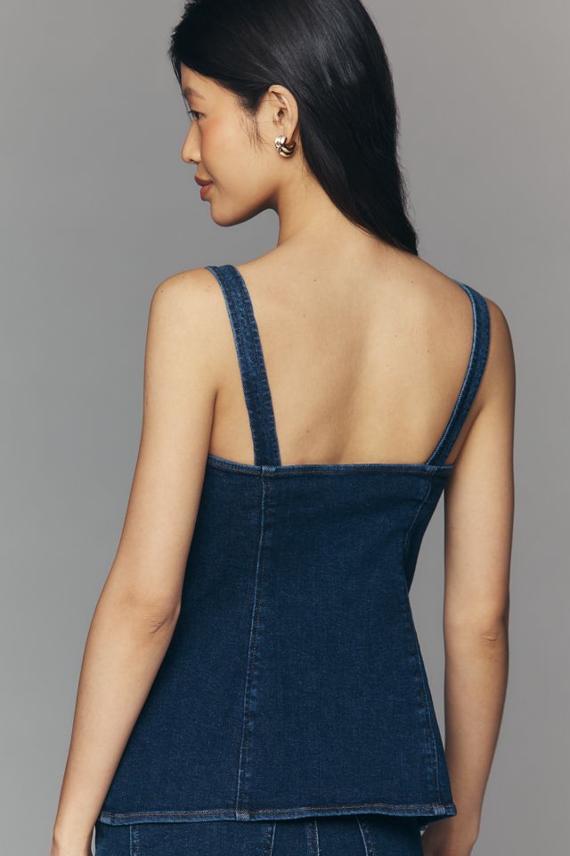 Good American Denim Button-Front Top #2