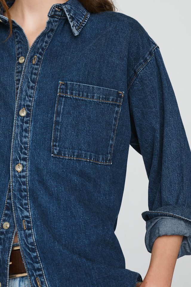 Good American The Denim 100% Cotton Oversized Shirt #2