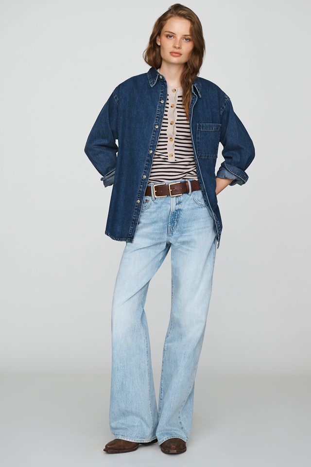 Good American The Denim 100% Cotton Oversized Shirt #3