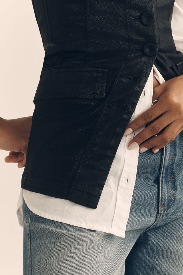 Favorite Daughter Phoebe Faux-Leather Strapless Top #3