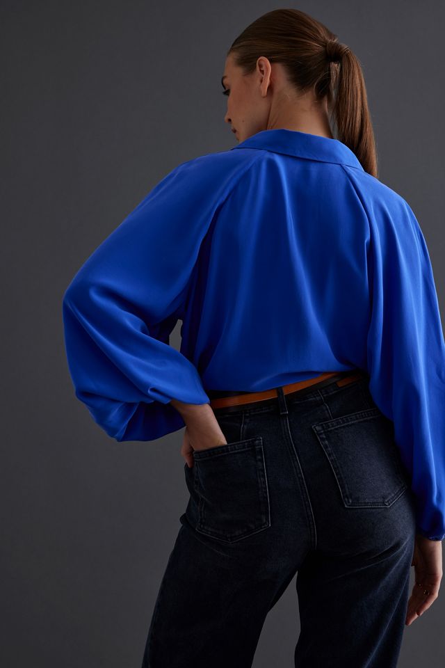 Silk Balloon Sleeve Blouse #3