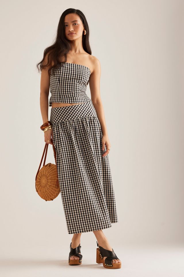 Top bandeau à carreaux By Anthropologie #3