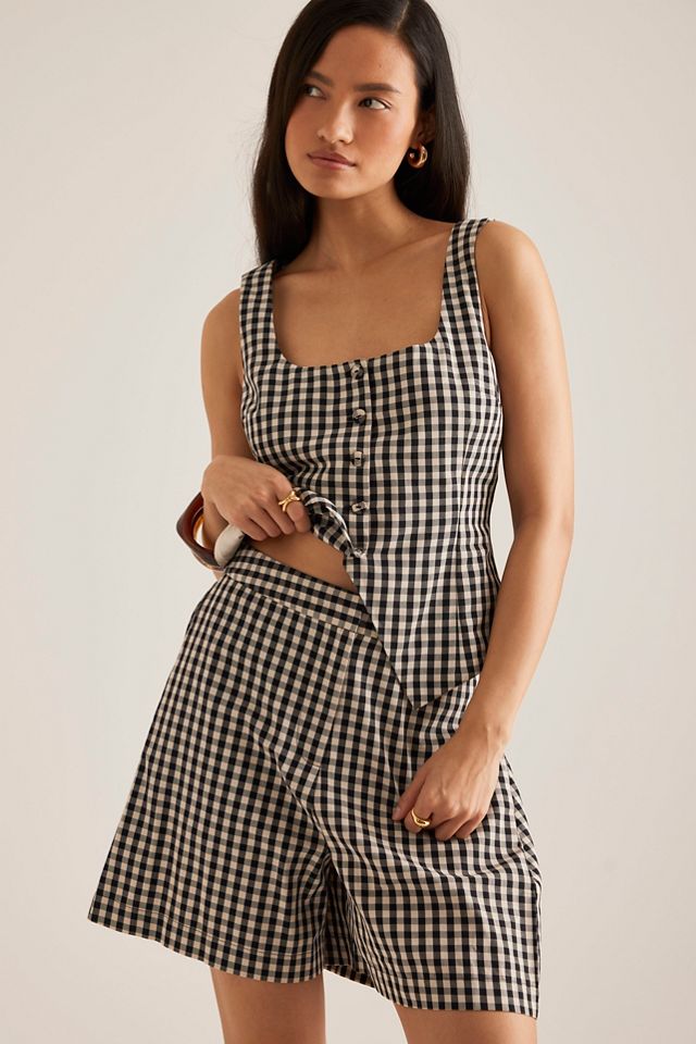 By Anthropologie Gingham Waistcoat #4