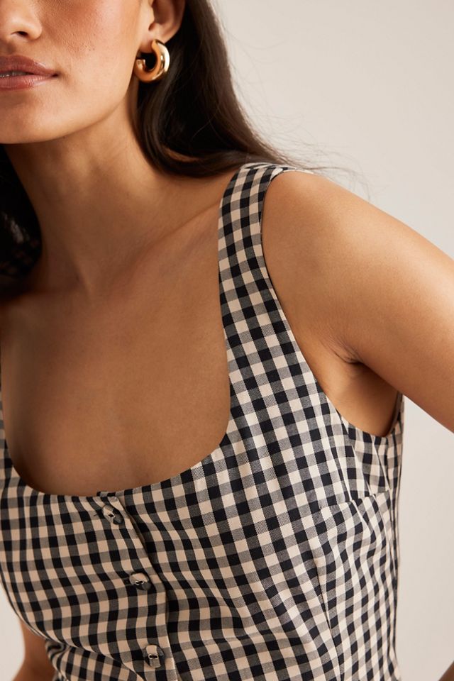 By Anthropologie Gingham Waistcoat #6