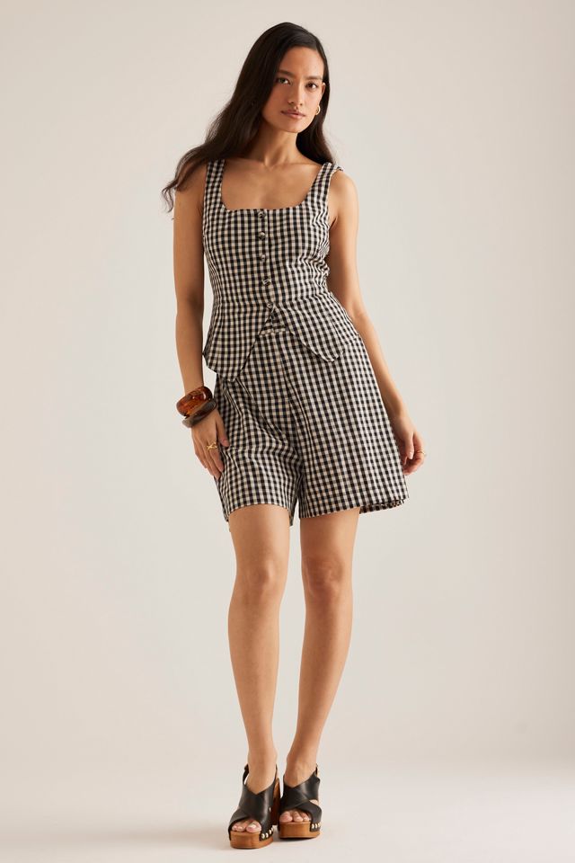 By Anthropologie Gingham Waistcoat #3