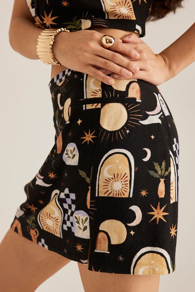 By Anthropologie Top Abbottonato Stampato Ibiza #2