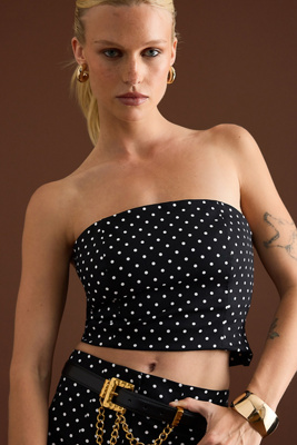 By Anthropologie Polka Dot Bandeau Top