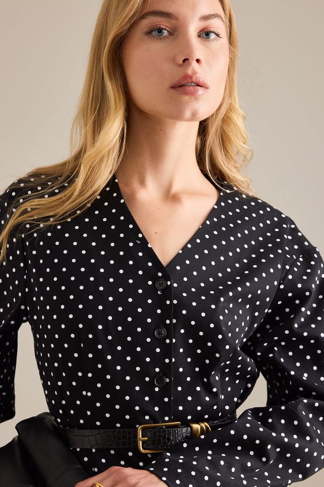 Blusa de Lunares con Cuello en V By Anthropologie #5