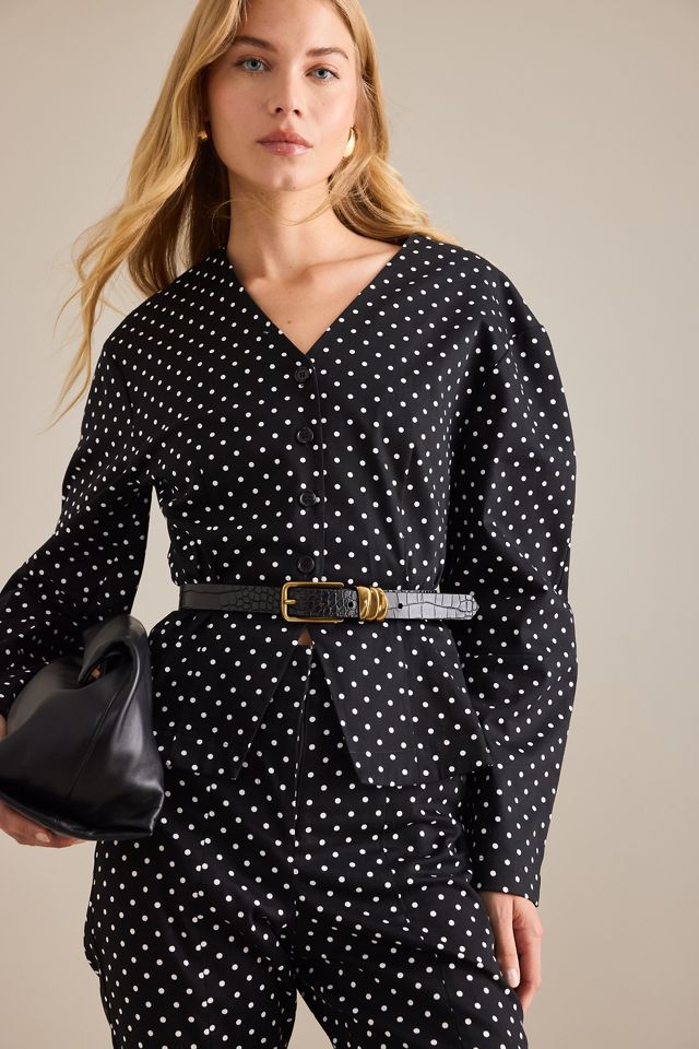 Blusa de Lunares con Cuello en V By Anthropologie #2