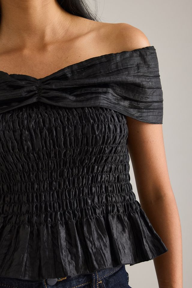 By Anthropologie Schulterfreies Oberteil mit Raffung #5