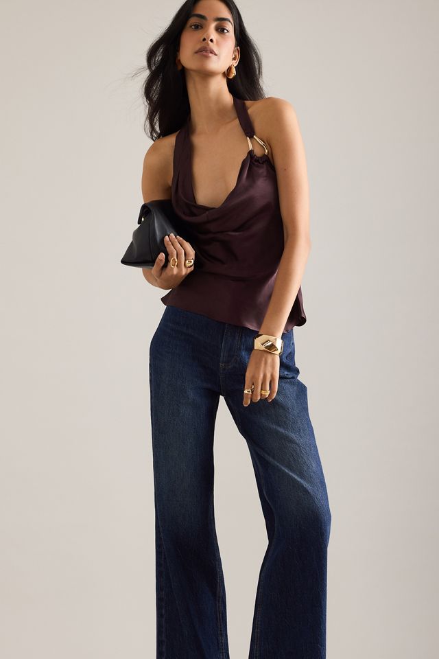 By Anthropologie Satin Hardware Detail Halter Top #3