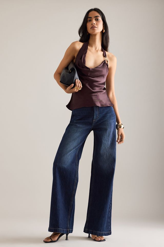 By Anthropologie Satin Hardware Detail Halter Top #2