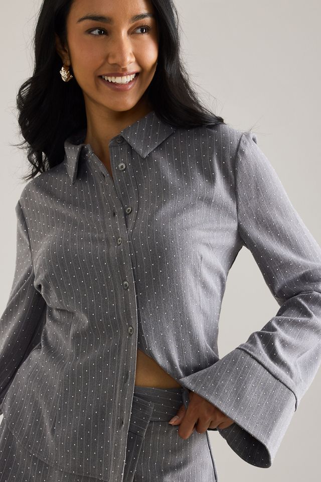 By Anthropologie Sparkle Tailored Shirt #5