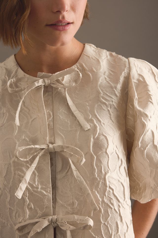 Blouse à manches bouffantes en jacquard Maeve #5