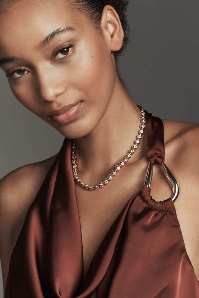 By Anthropologie Silky Halter Hardware Top #3